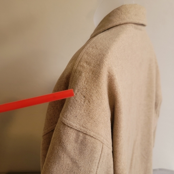 GECCU Austrailia Tan Wool Coat Jacket Size XXL(46) Women Cashmere Wool Pockets - Picture 9 of 15